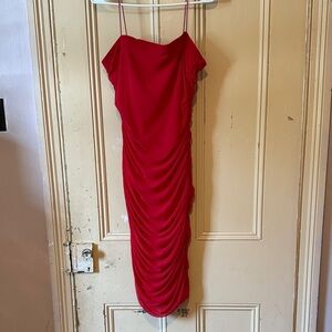 B Darlin Strapless Red Draped Dress